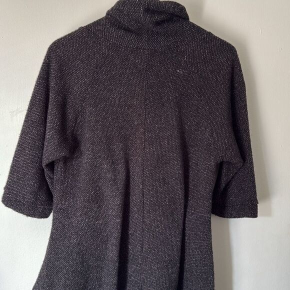 MisiaâCowl Neck Sweater Top XL Gray Black Asymmetricalâ Hem Stretch Knit - Picture 5 of 7